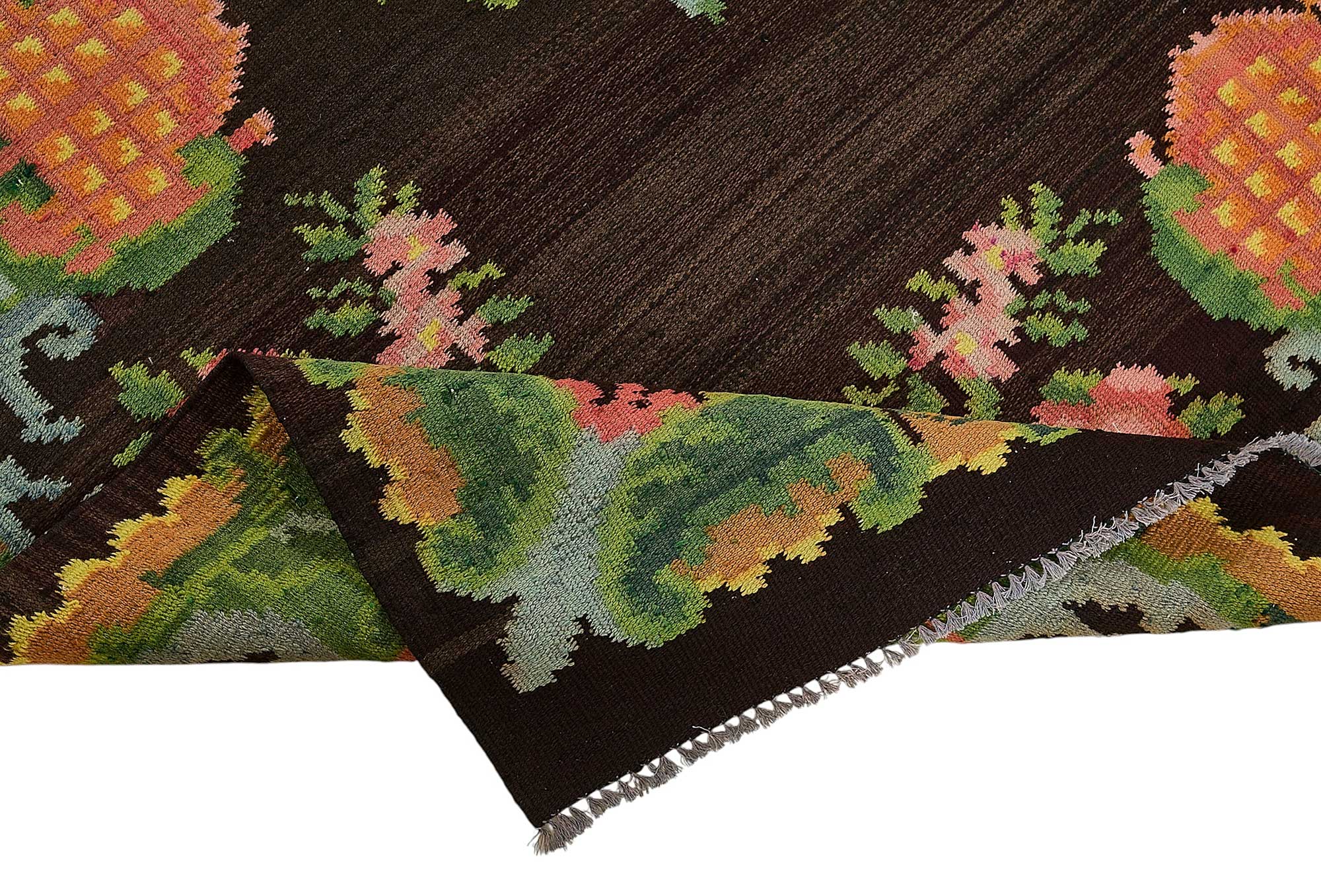 6x10 Brown Vintage Moldovan Kilim Rug - 51326