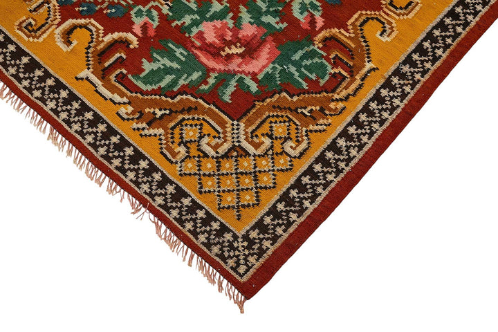 6x8 Yellow Vintage Moldovan Kilim Rug - 51328