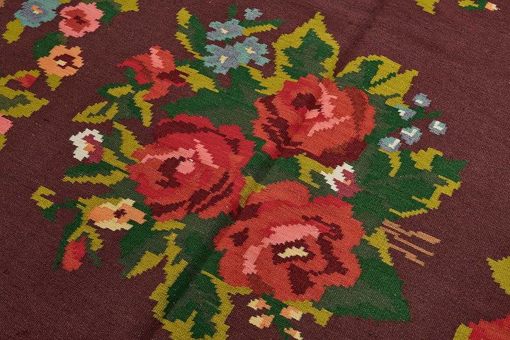 5x9 Red Vintage Moldovan Kilim Rug - 51329