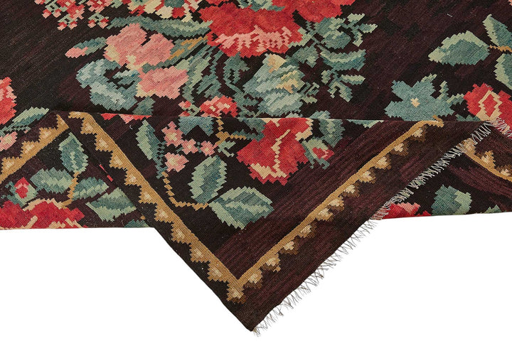 6x12 Black Vintage Moldovan Kilim Rug - 51330