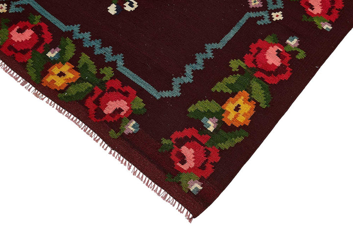 5x8 Brown Vintage Moldovan Kilim Rug - 51331