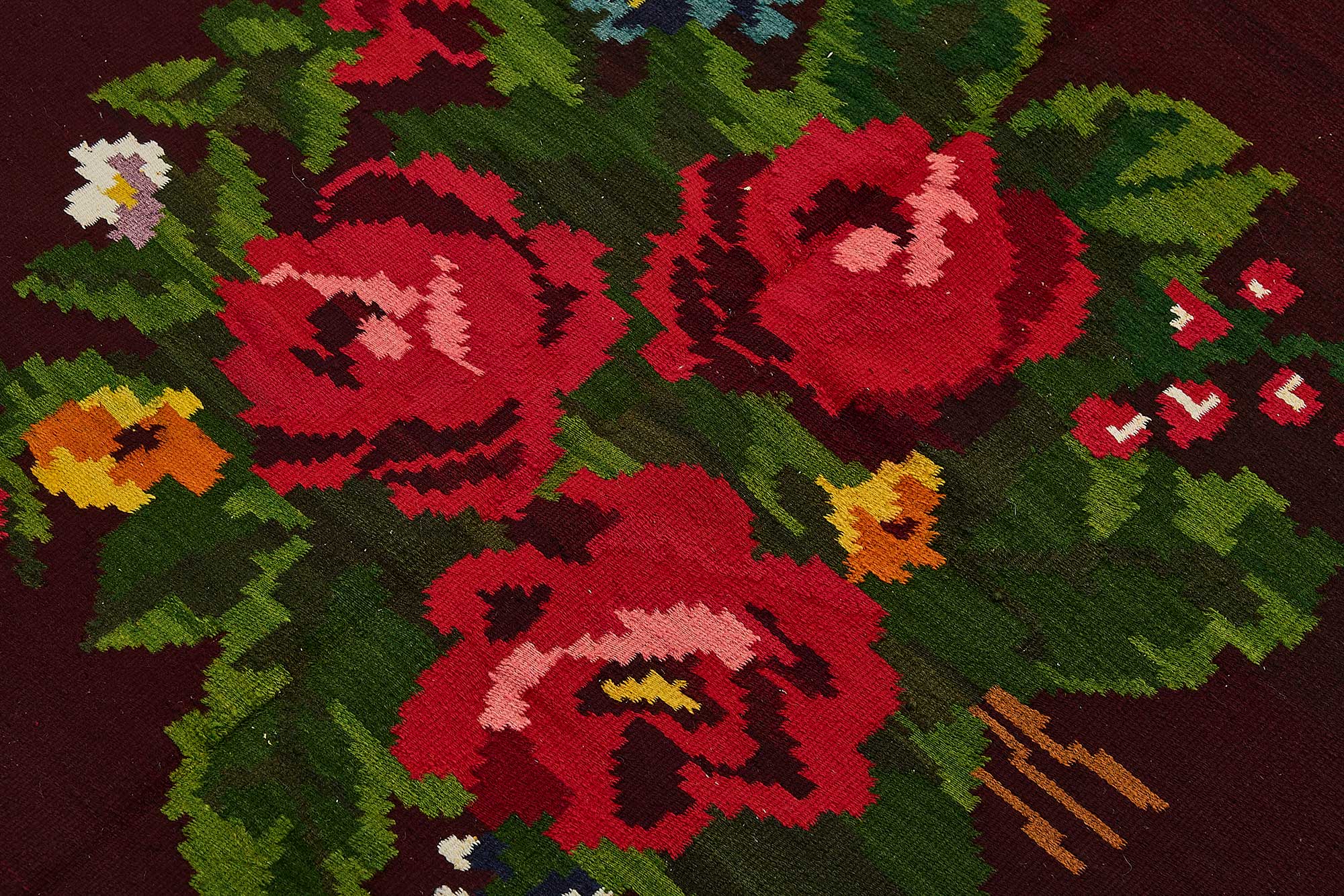 5x8 Brown Vintage Moldovan Kilim Rug - 51331
