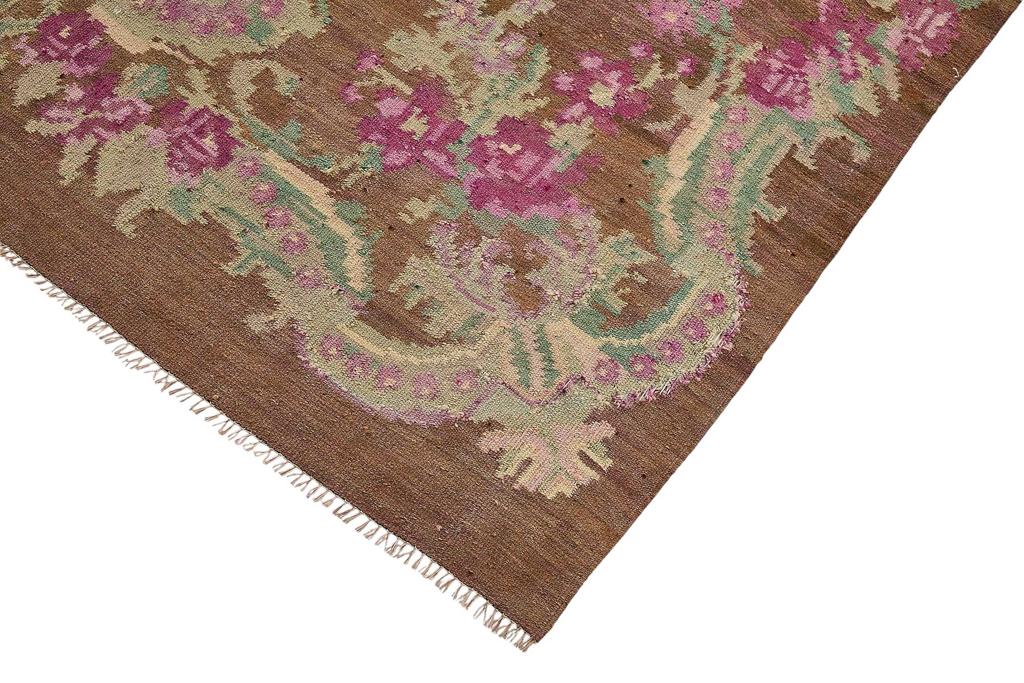 6x11 Brown Vintage Moldovan Kilim Rug - 51333