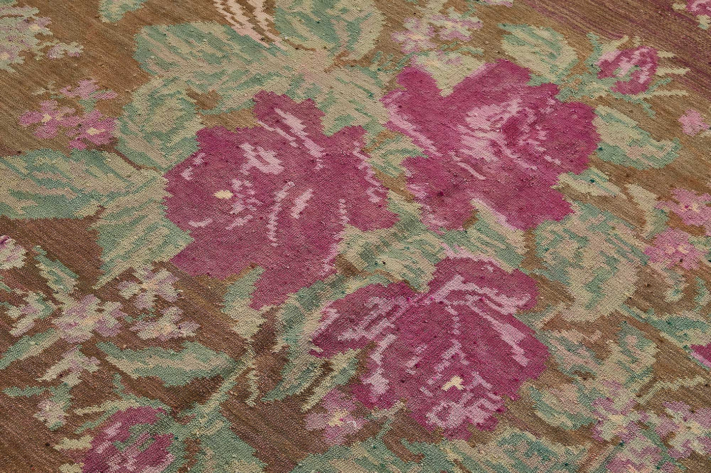 6x11 Brown Vintage Moldovan Kilim Rug - 51333