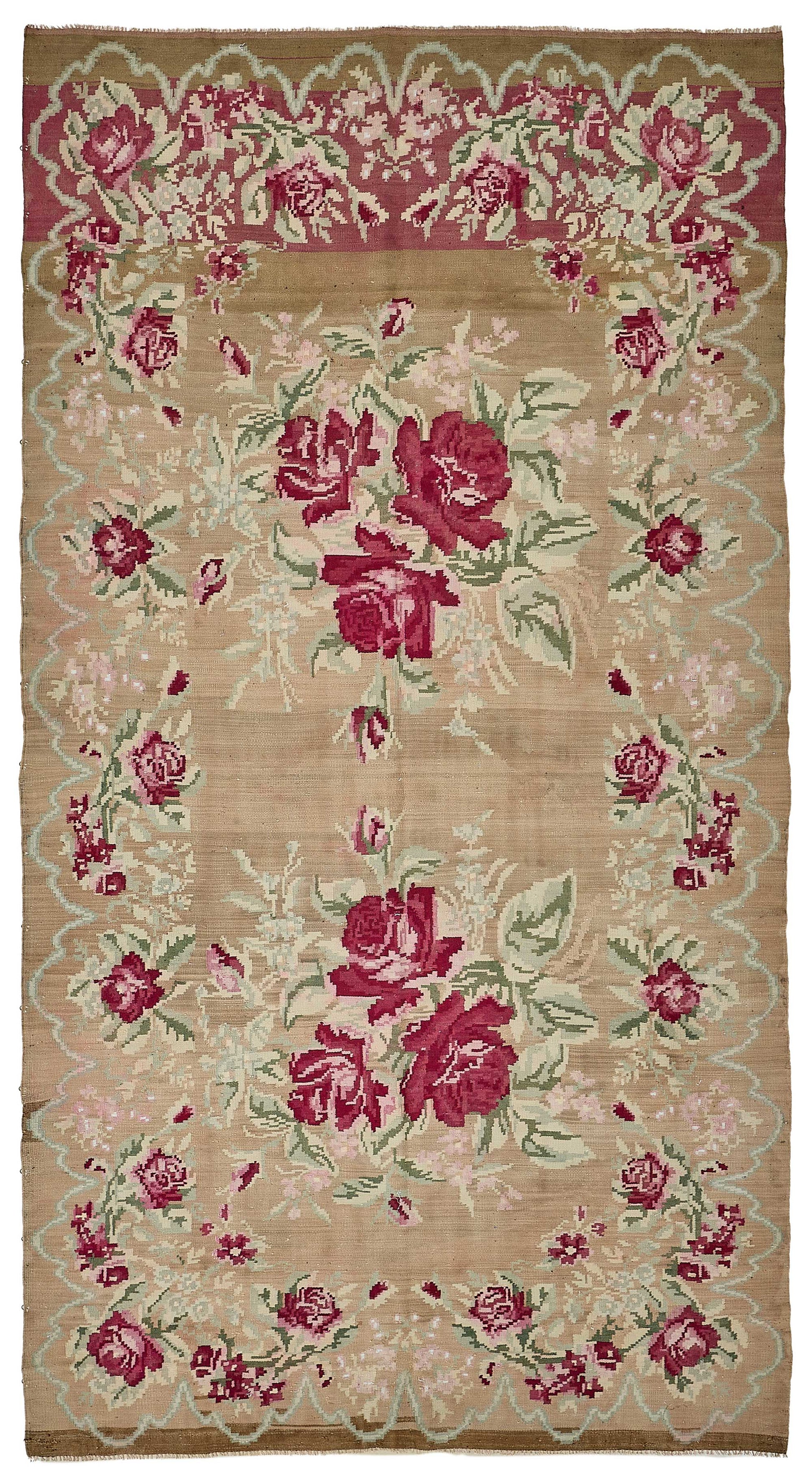 6x11 Brown Vintage Moldovan Kilim Rug - 51334