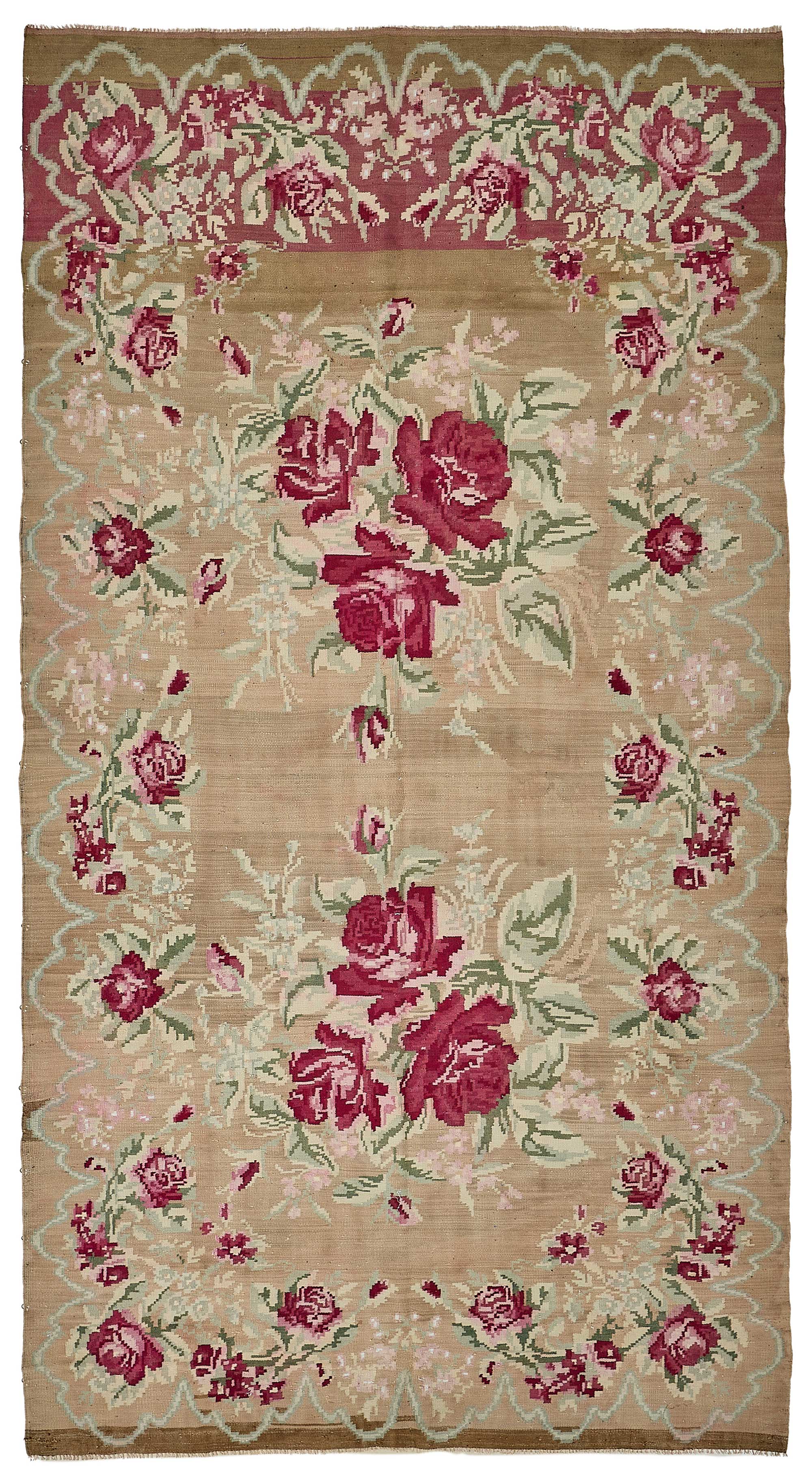6x11 Brown Vintage Moldovan Kilim Rug - 51334