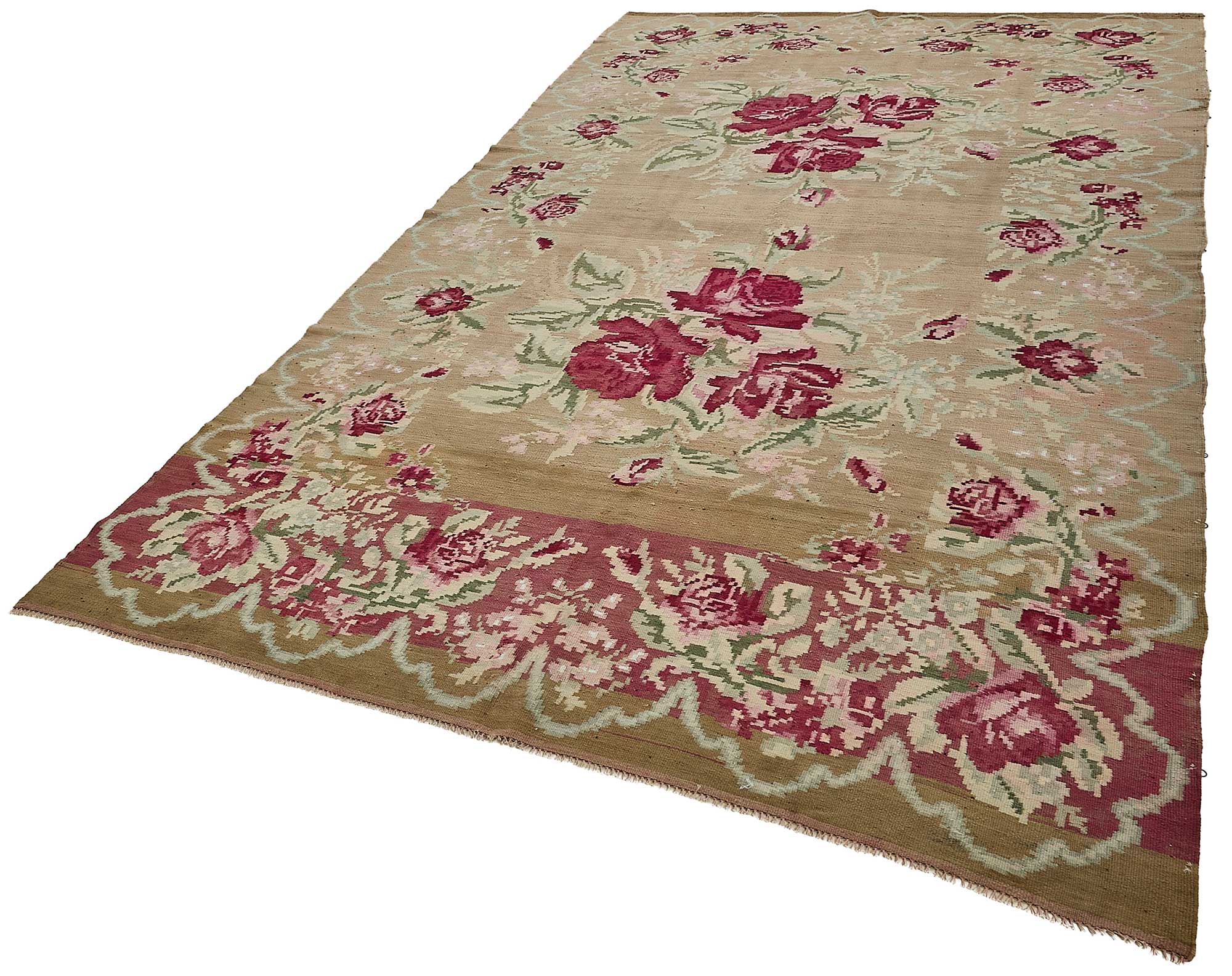 6x11 Brown Vintage Moldovan Kilim Rug - 51334