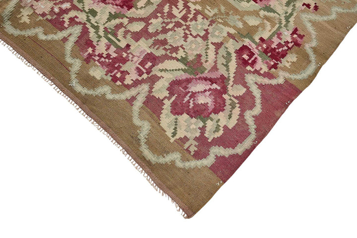 6x11 Brown Vintage Moldovan Kilim Rug - 51334