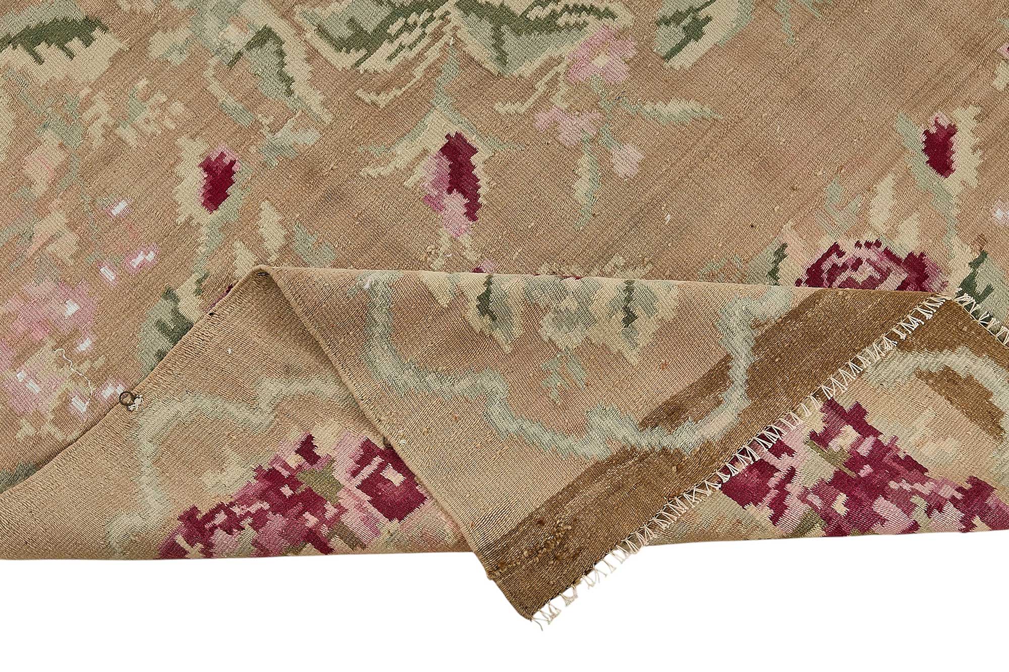 6x11 Brown Vintage Moldovan Kilim Rug - 51334