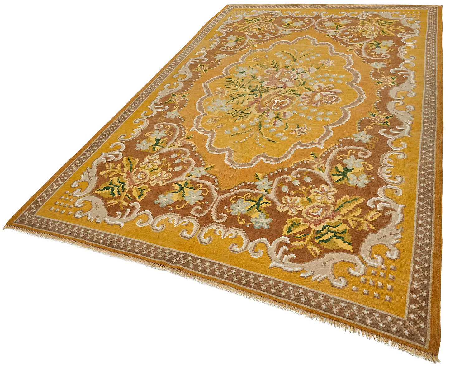 6x10 Yellow Vintage Moldovan Kilim Rug - 51335