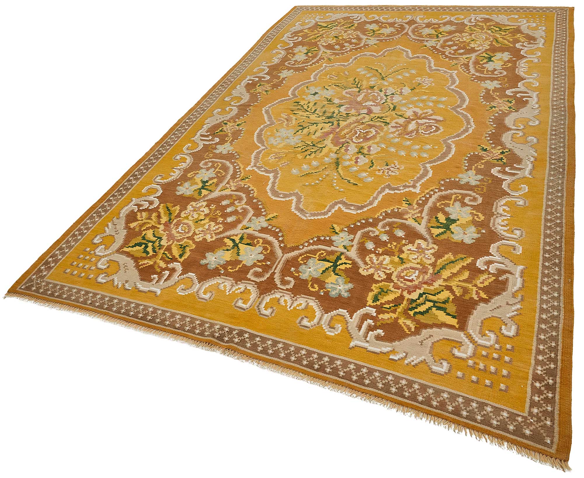 6x10 Yellow Vintage Moldovan Kilim Rug - 51335