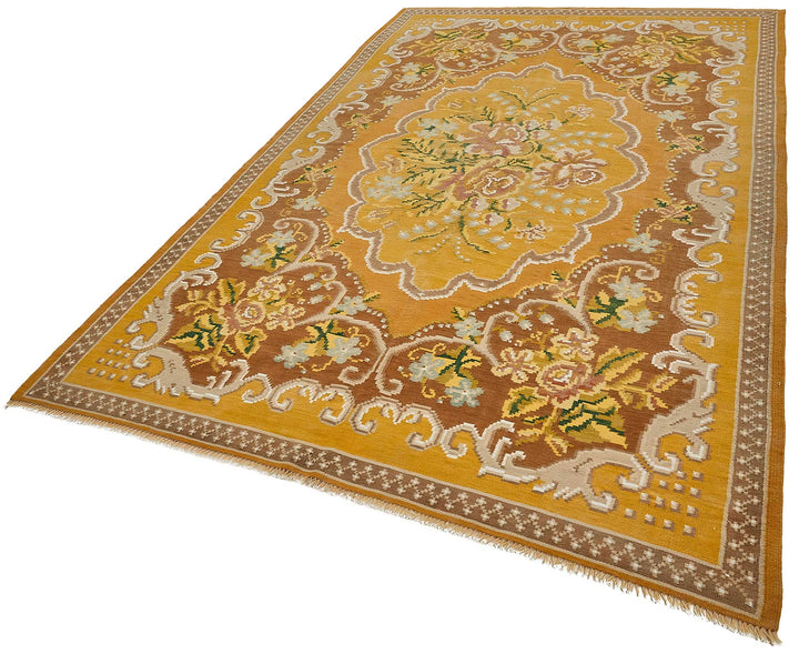 6x10 Yellow Vintage Moldovan Kilim Rug - 51335