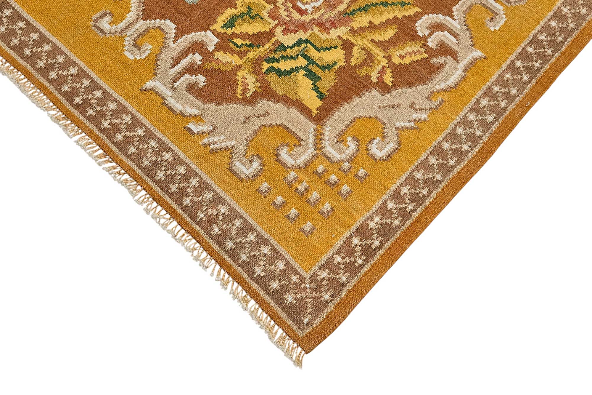 6x10 Yellow Vintage Moldovan Kilim Rug - 51335
