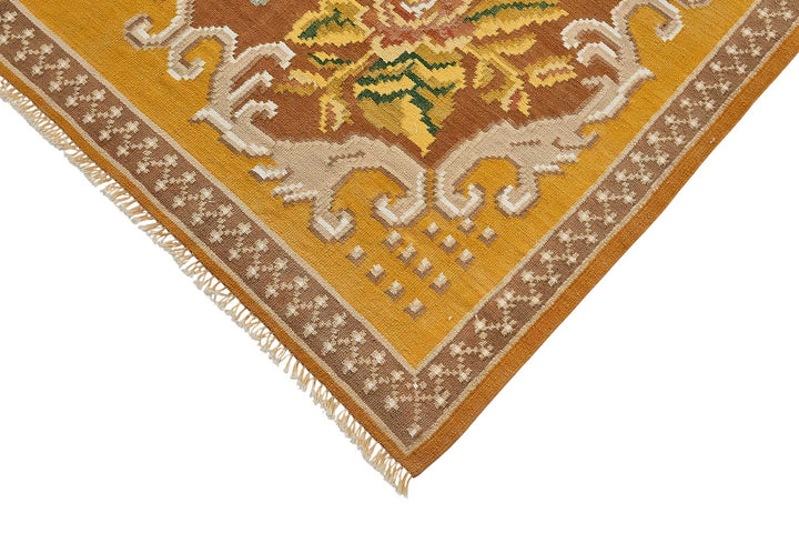 6x10 Yellow Vintage Moldovan Kilim Rug - 51335