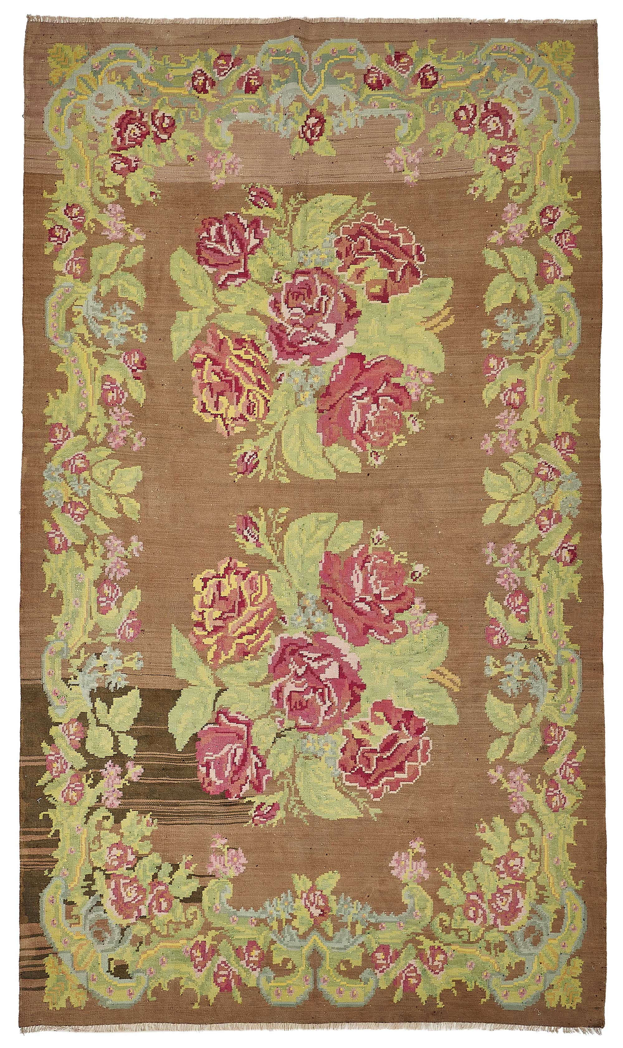 6x11 Brown Vintage Moldovan Kilim Rug - 51336