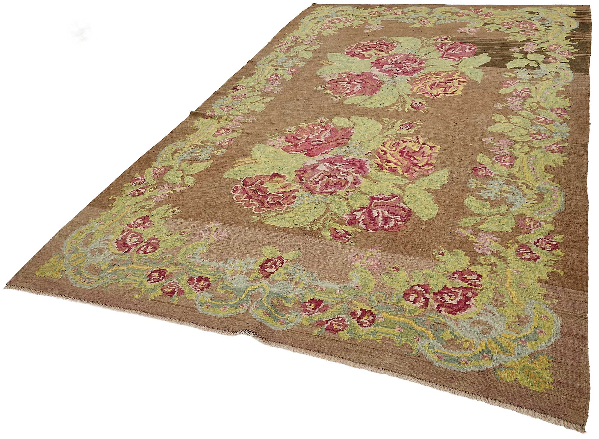 6x11 Brown Vintage Moldovan Kilim Rug - 51336