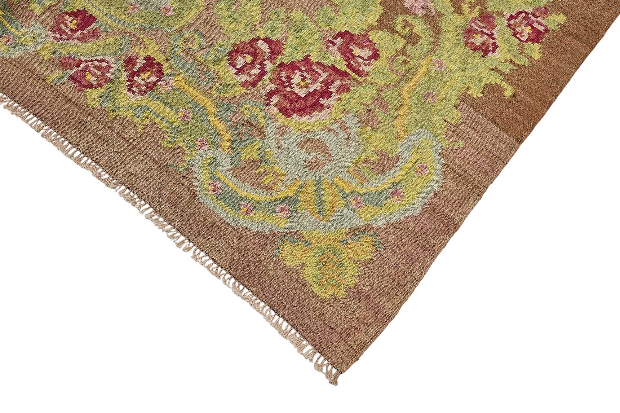 6x11 Brown Vintage Moldovan Kilim Rug - 51336