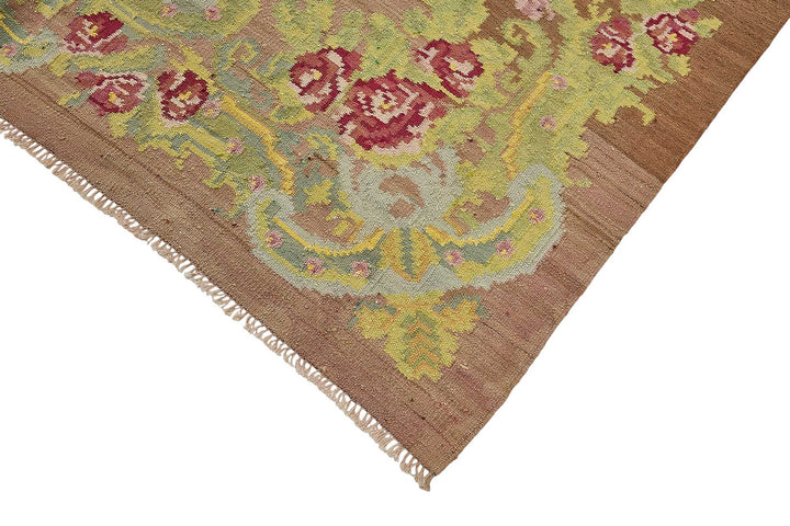 6x11 Brown Vintage Moldovan Kilim Rug - 51336