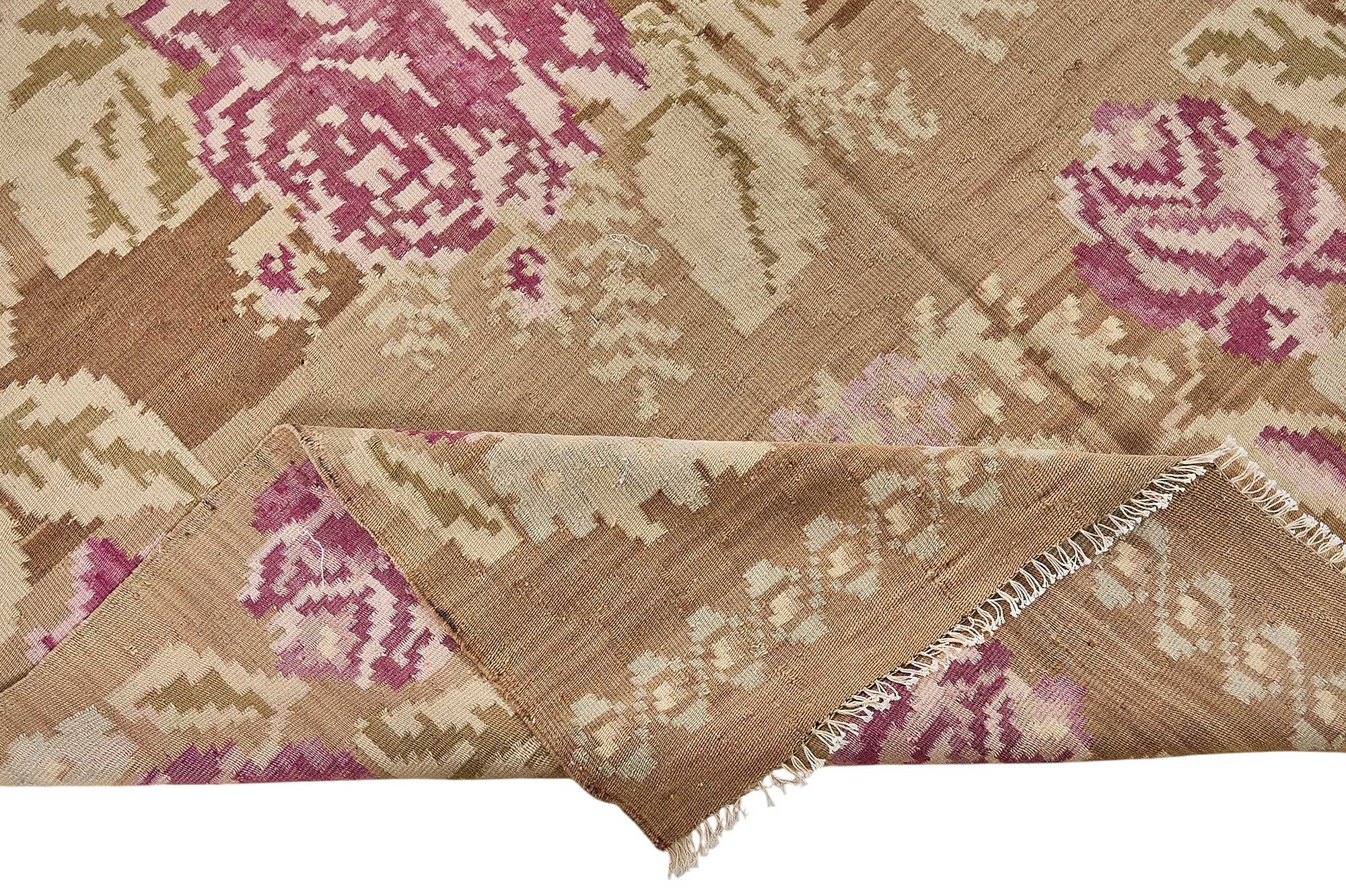 5x12 Brown Vintage Moldovan Kilim Rug - 51338