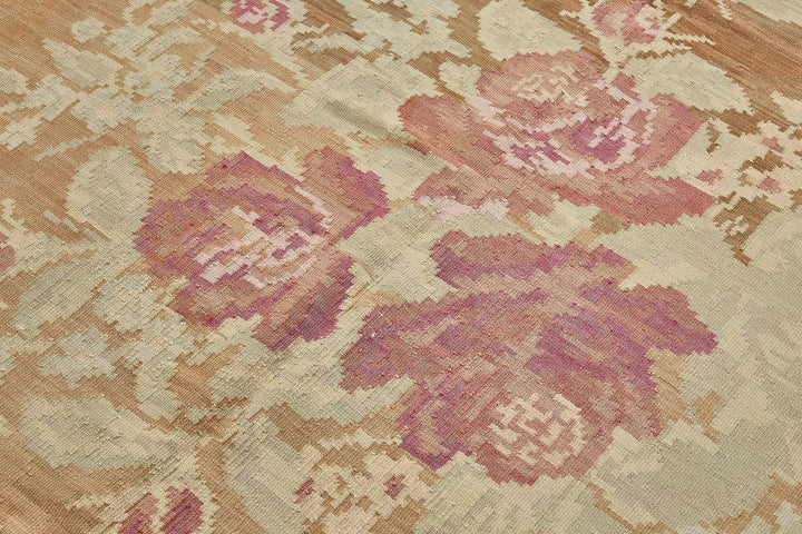 6x11 Brown Vintage Moldovan Kilim Rug - 51339