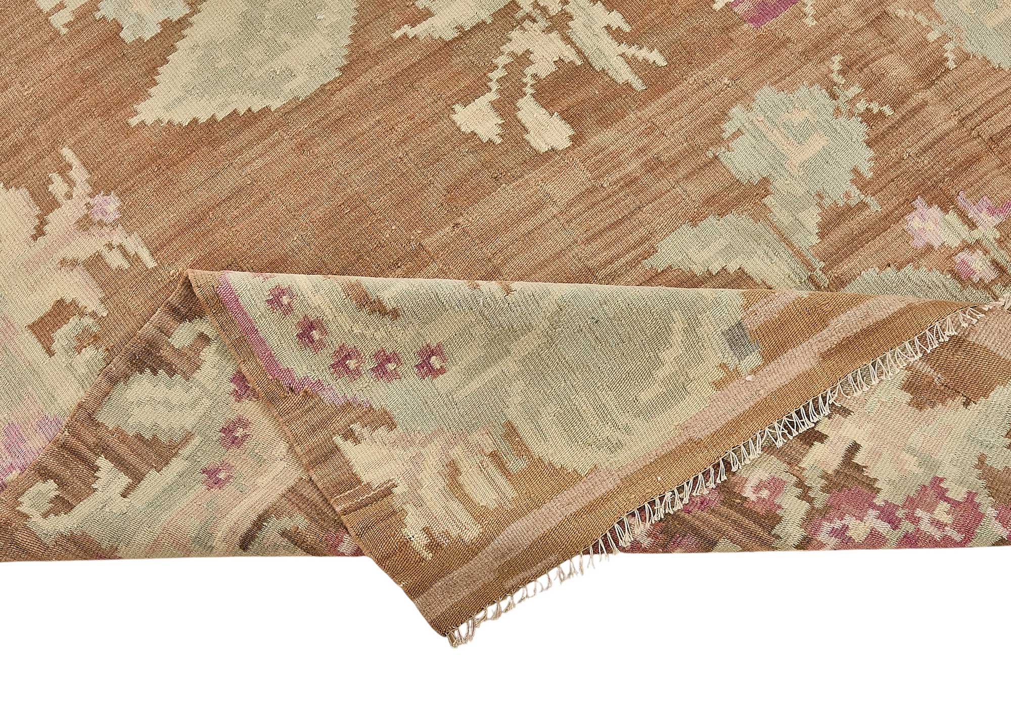 6x11 Brown Vintage Moldovan Kilim Rug - 51339