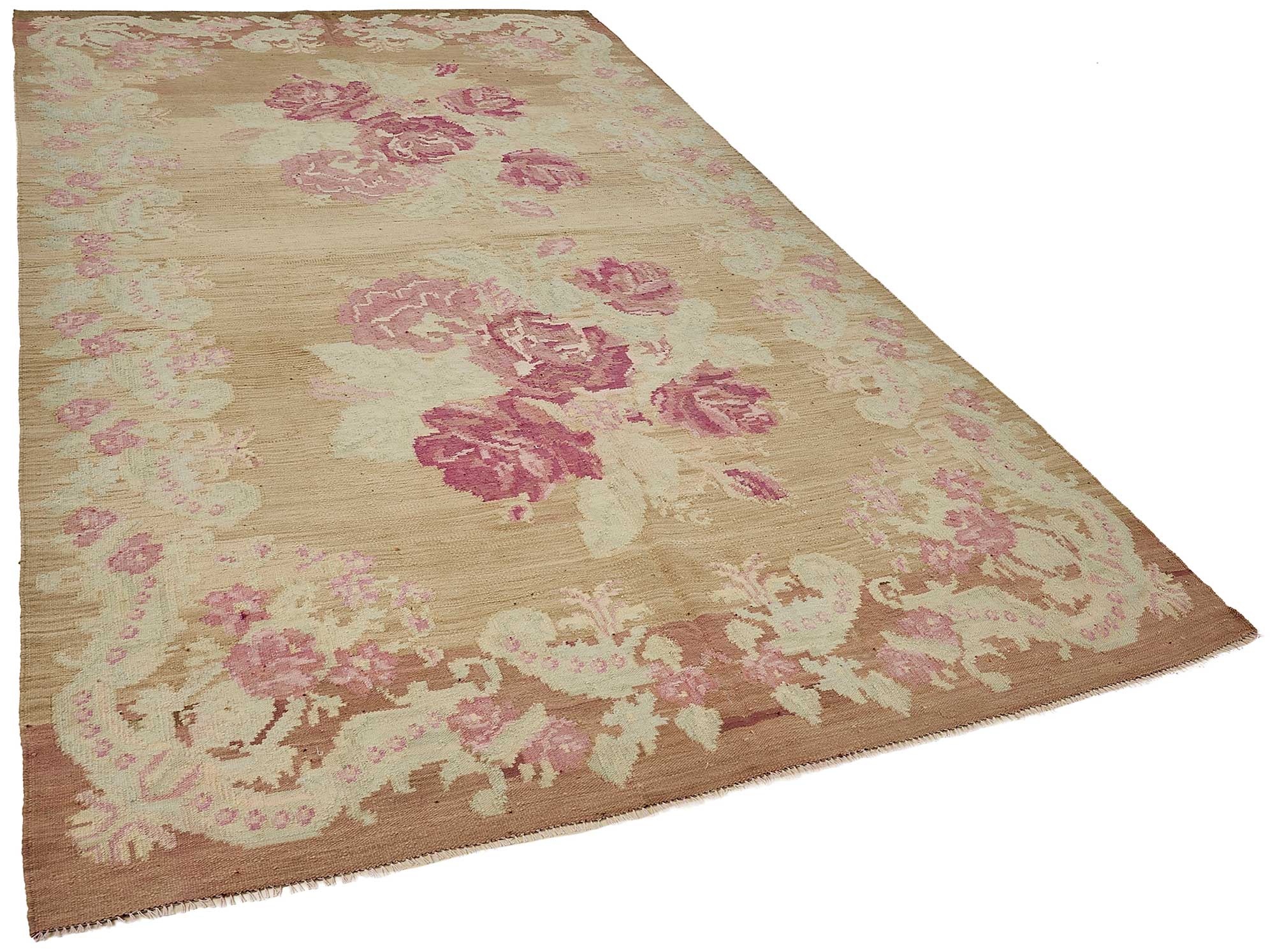 6x11 Brown Vintage Moldovan Kilim Rug - 51340