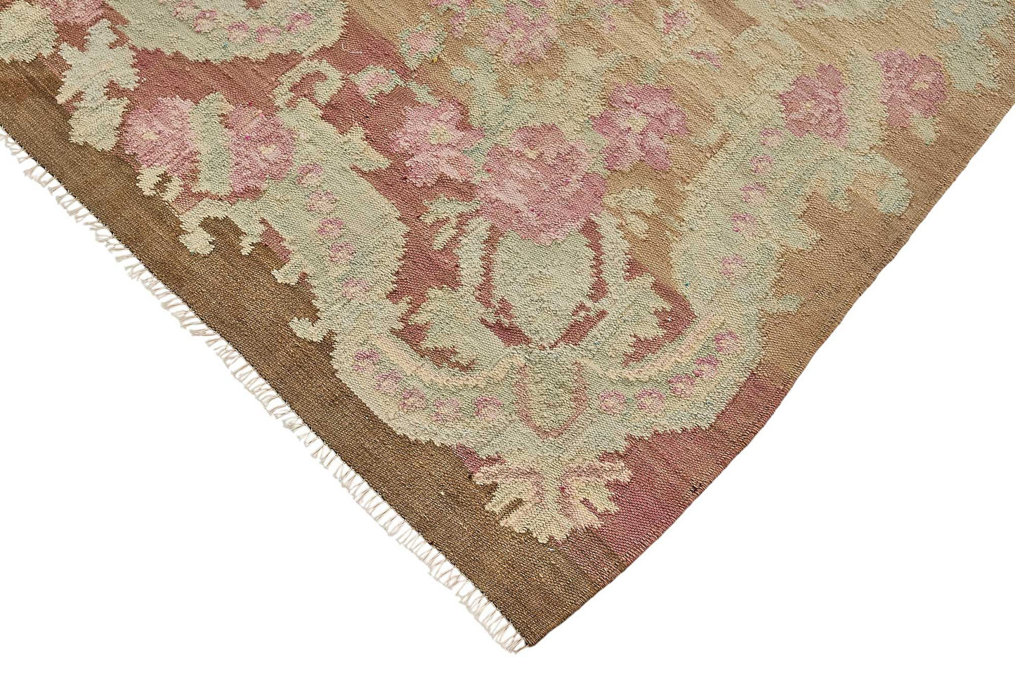 6x11 Brown Vintage Moldovan Kilim Rug - 51340