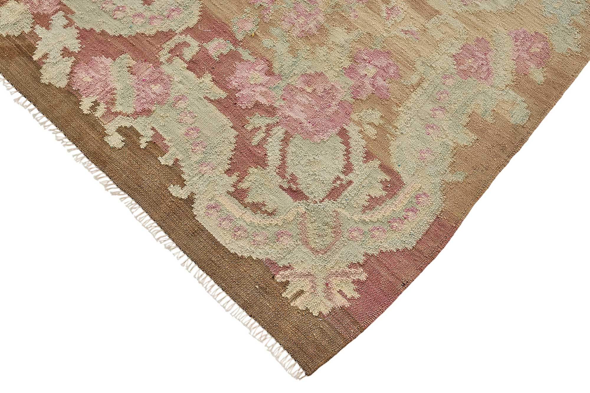 6x11 Brown Vintage Moldovan Kilim Rug - 51340