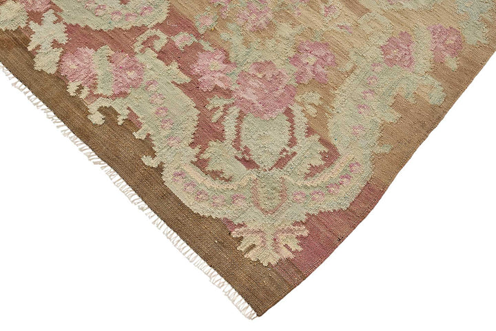 6x11 Brown Vintage Moldovan Kilim Rug - 51340