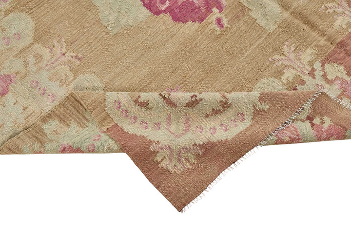 6x11 Brown Vintage Moldovan Kilim Rug - 51340