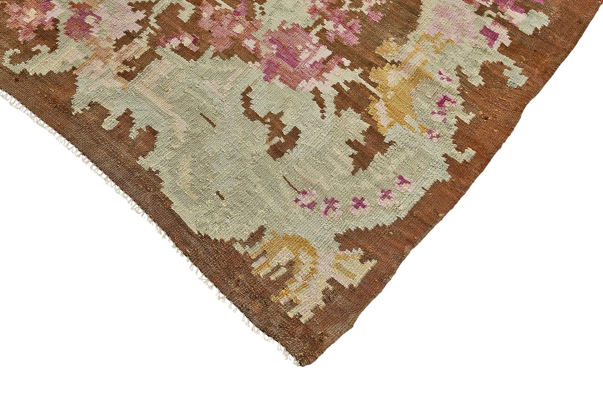 6x11 Brown Vintage Moldovan Kilim Rug - 51341