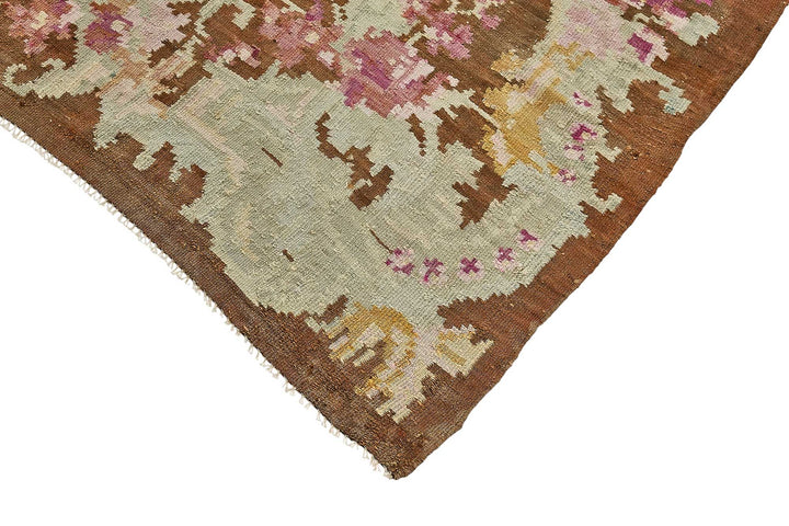 6x11 Brown Vintage Moldovan Kilim Rug - 51341