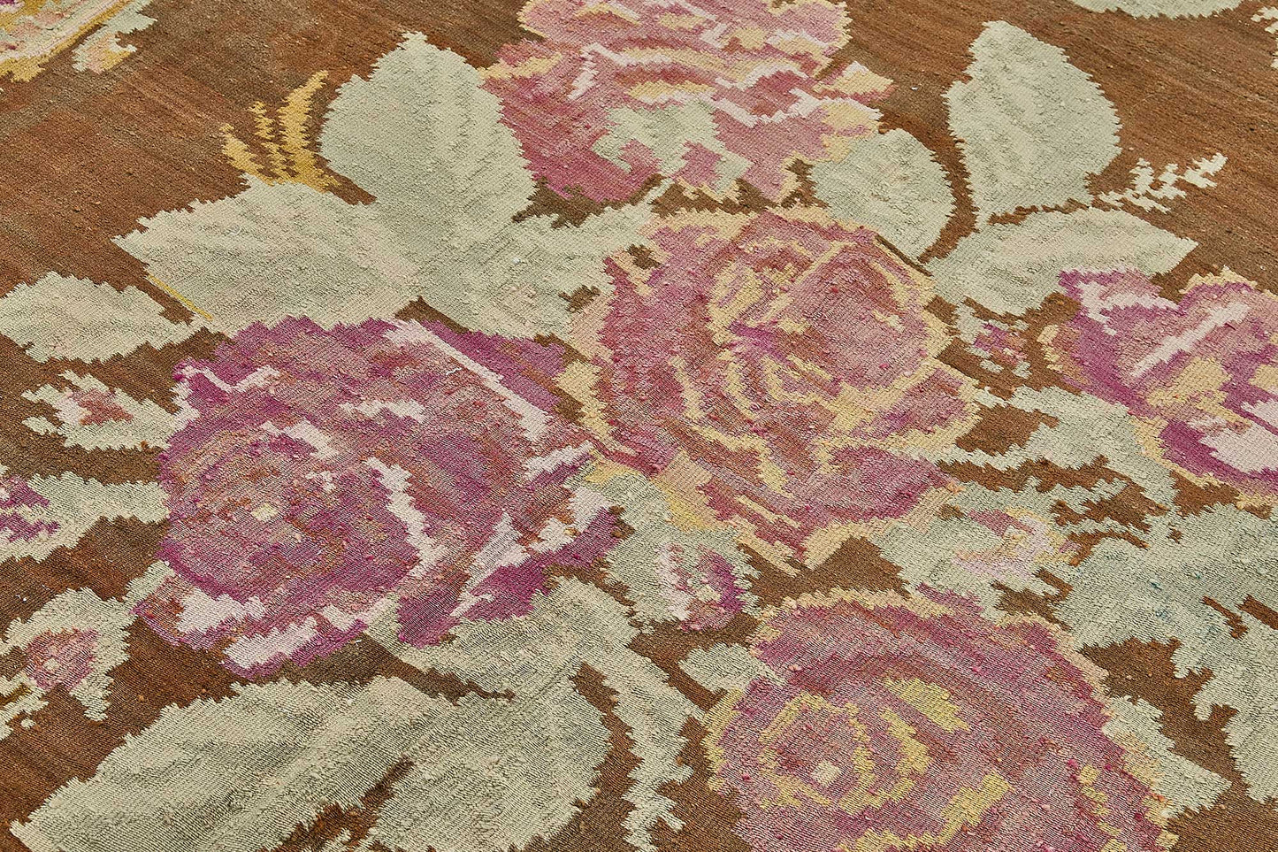 6x11 Brown Vintage Moldovan Kilim Rug - 51341