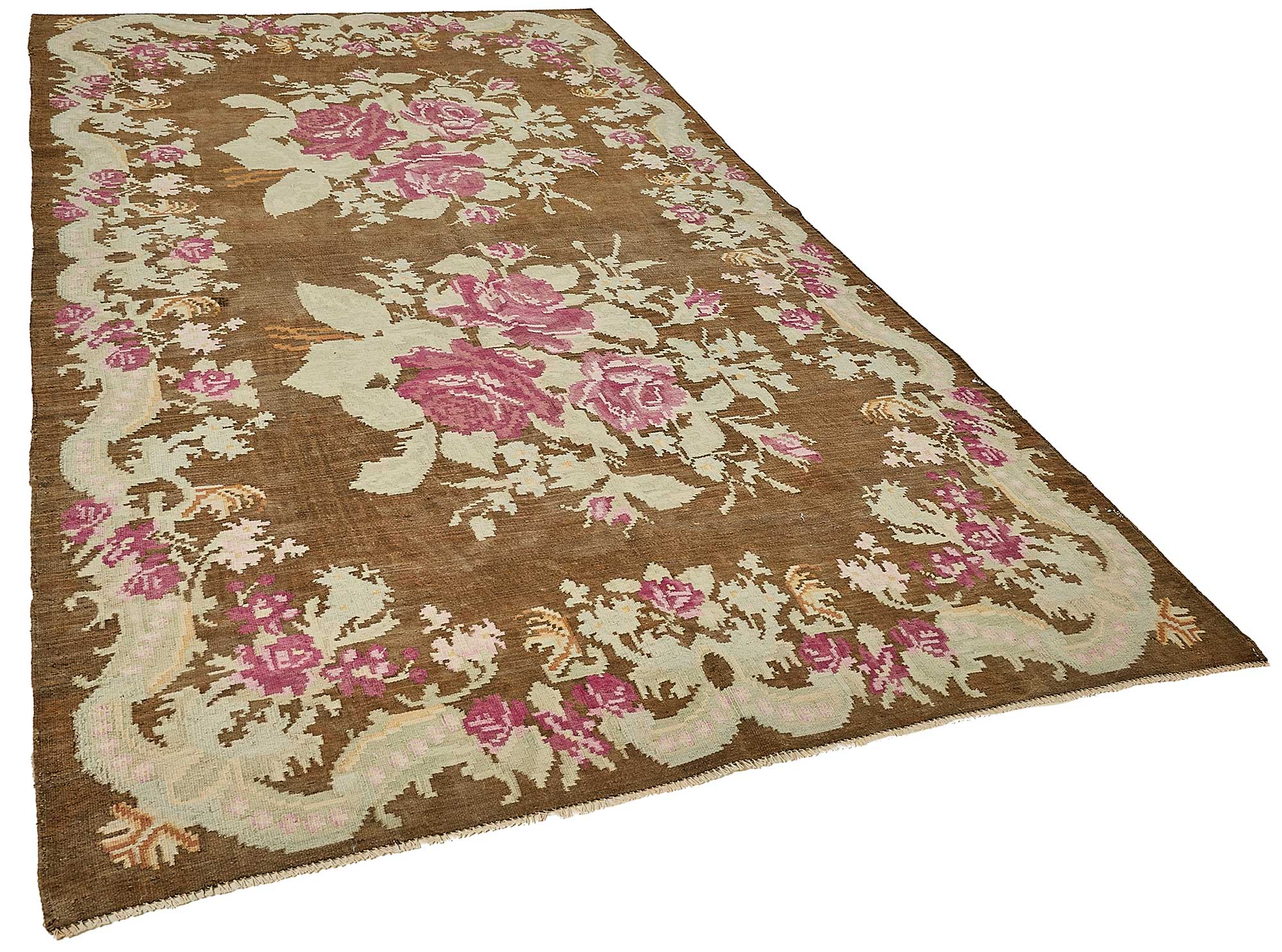 6x10 Brown Vintage Moldovan Kilim Rug - 51343