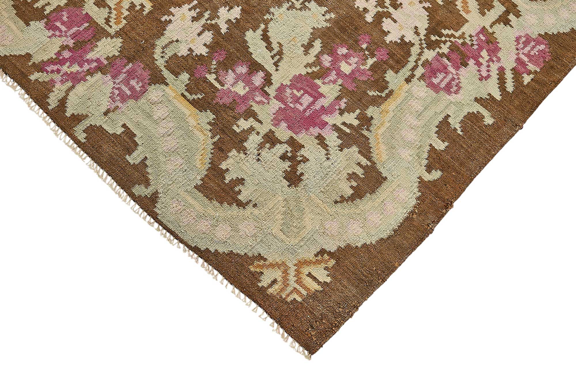 6x10 Brown Vintage Moldovan Kilim Rug - 51343
