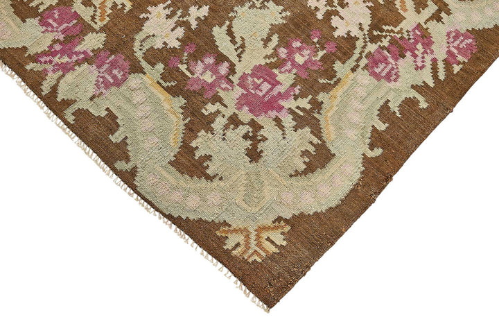6x10 Brown Vintage Moldovan Kilim Rug - 51343