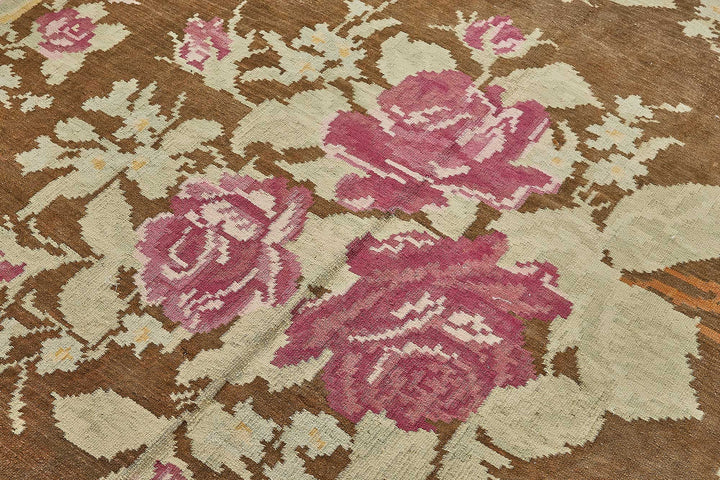 6x10 Brown Vintage Moldovan Kilim Rug - 51343