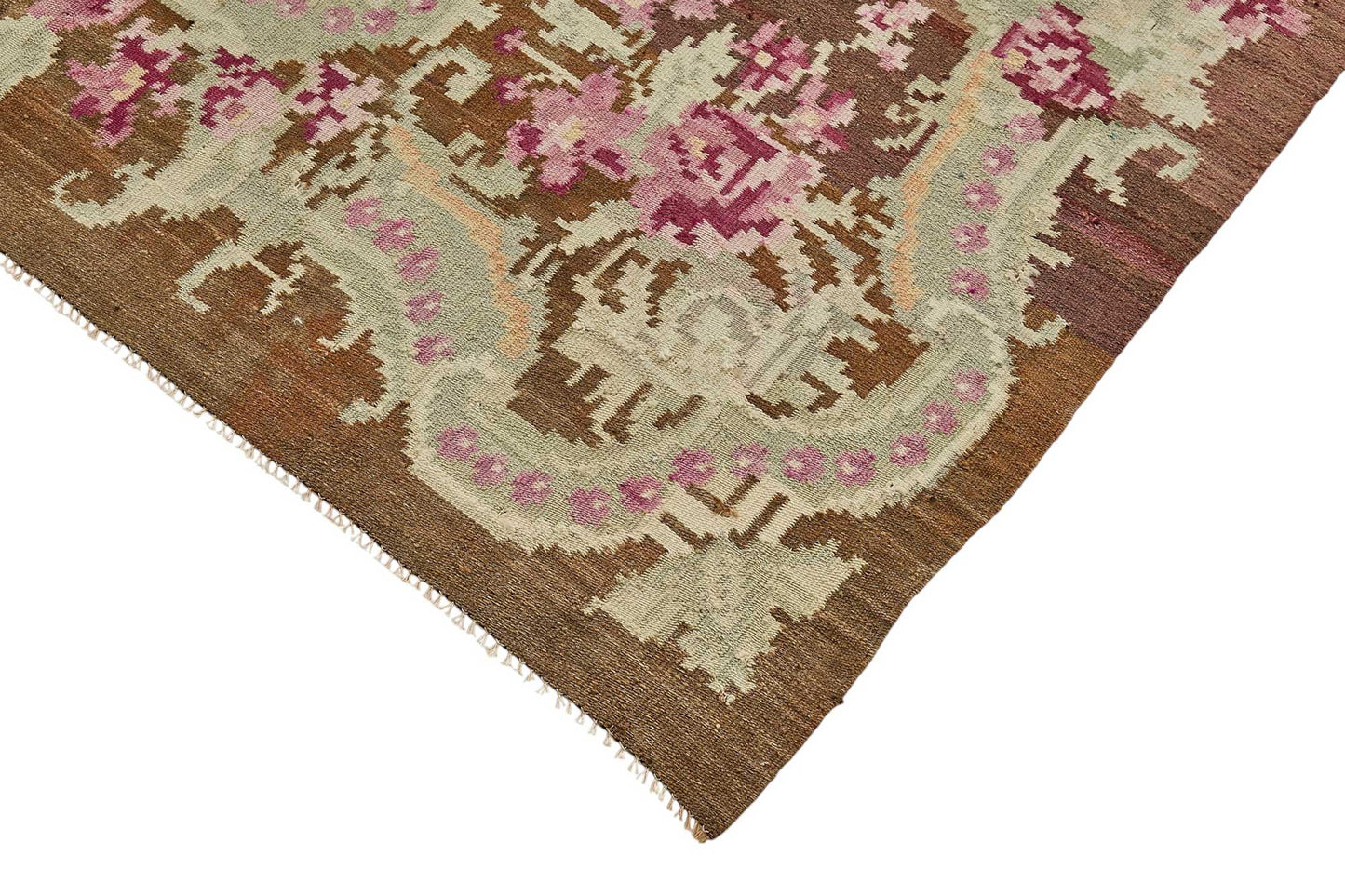 6x10 Brown Vintage Moldovan Kilim Rug - 51347