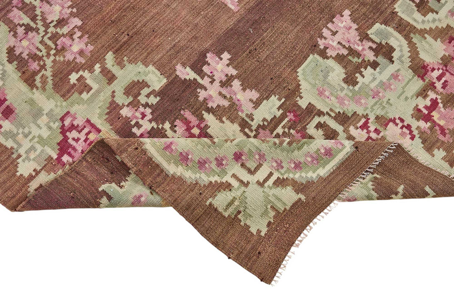 6x10 Brown Vintage Moldovan Kilim Rug - 51347