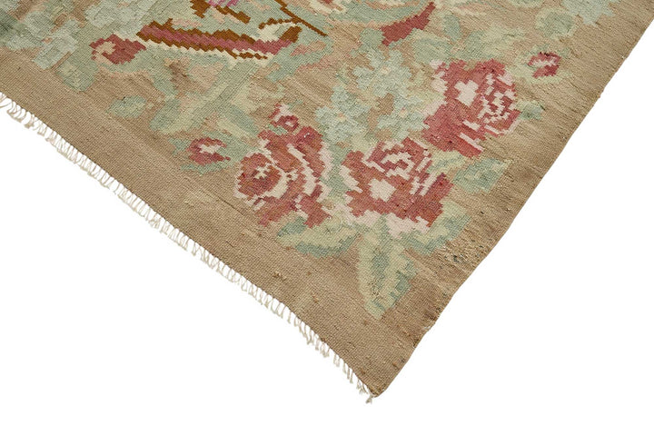 5x9 Brown Vintage Moldovan Kilim Rug - 51349