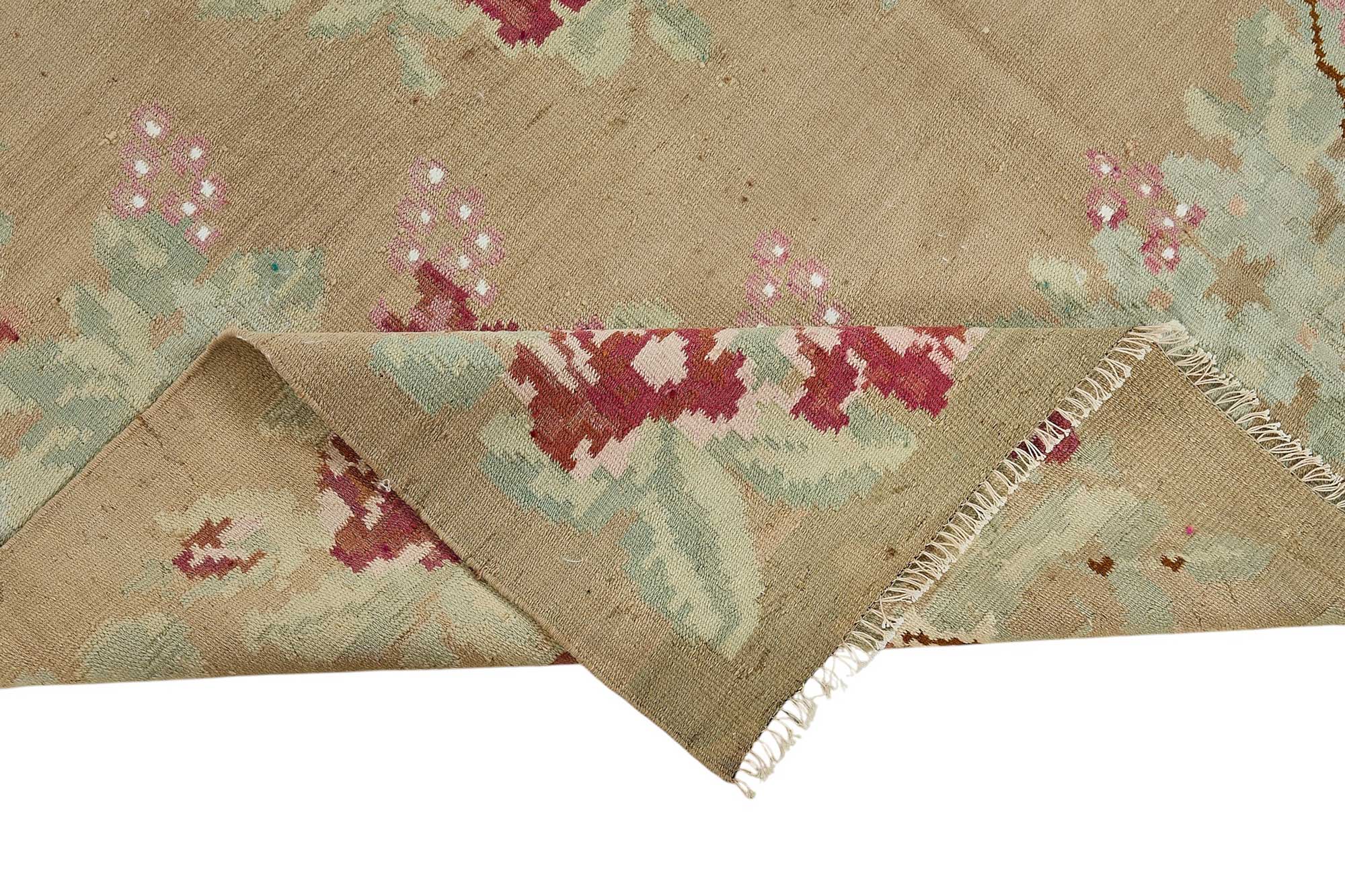 5x9 Brown Vintage Moldovan Kilim Rug - 51349