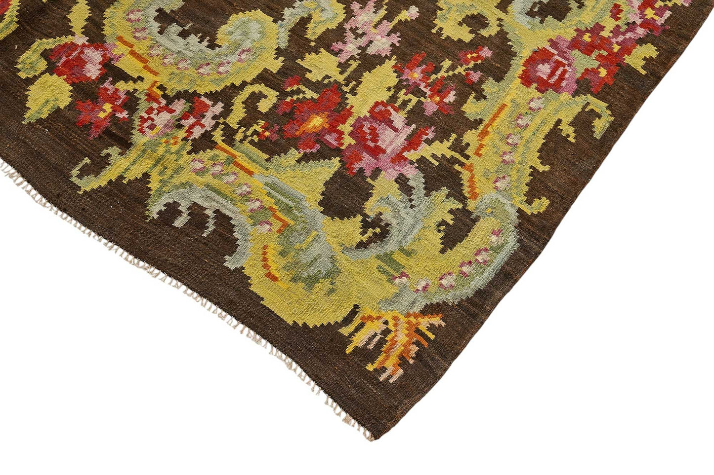 6x11 Brown Vintage Moldovan Kilim Rug - 51351