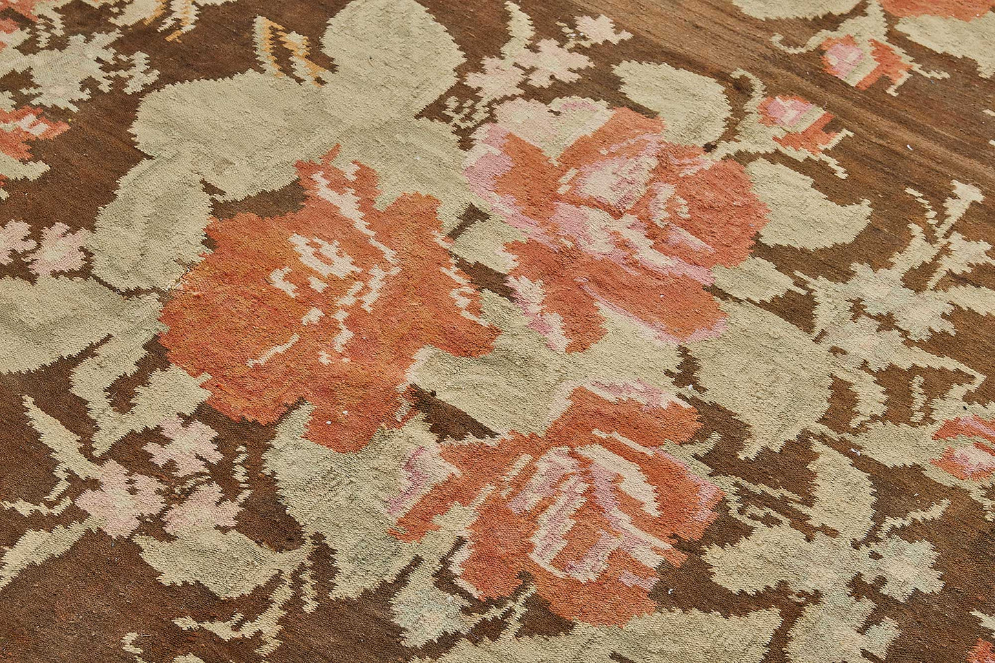 6x11 Brown Vintage Moldovan Kilim Rug - 51353