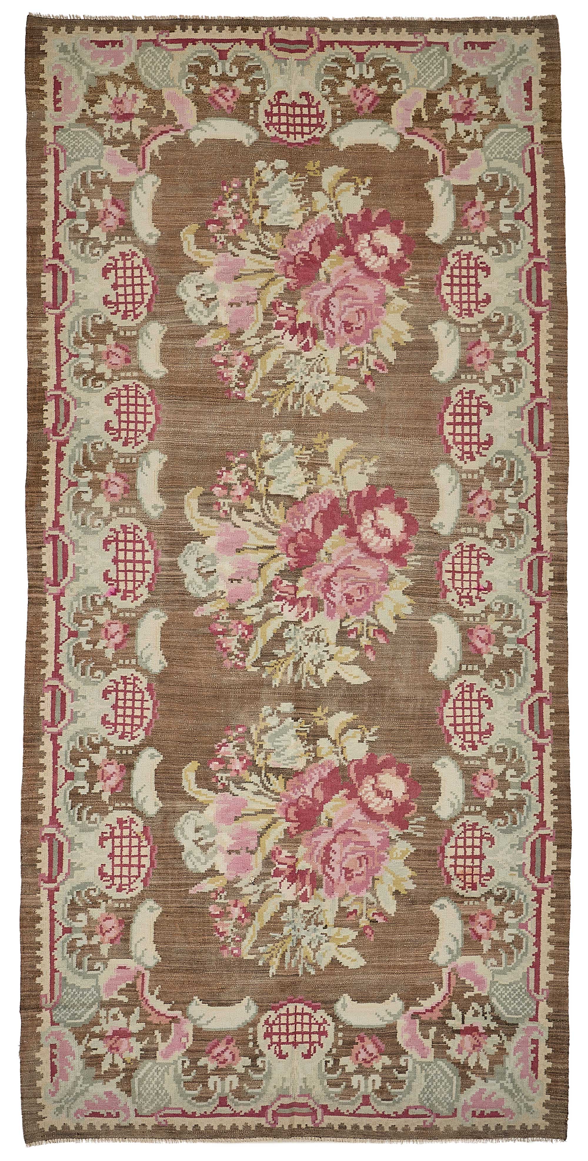 6x12 Brown Vintage Moldovan Kilim Rug - 51354