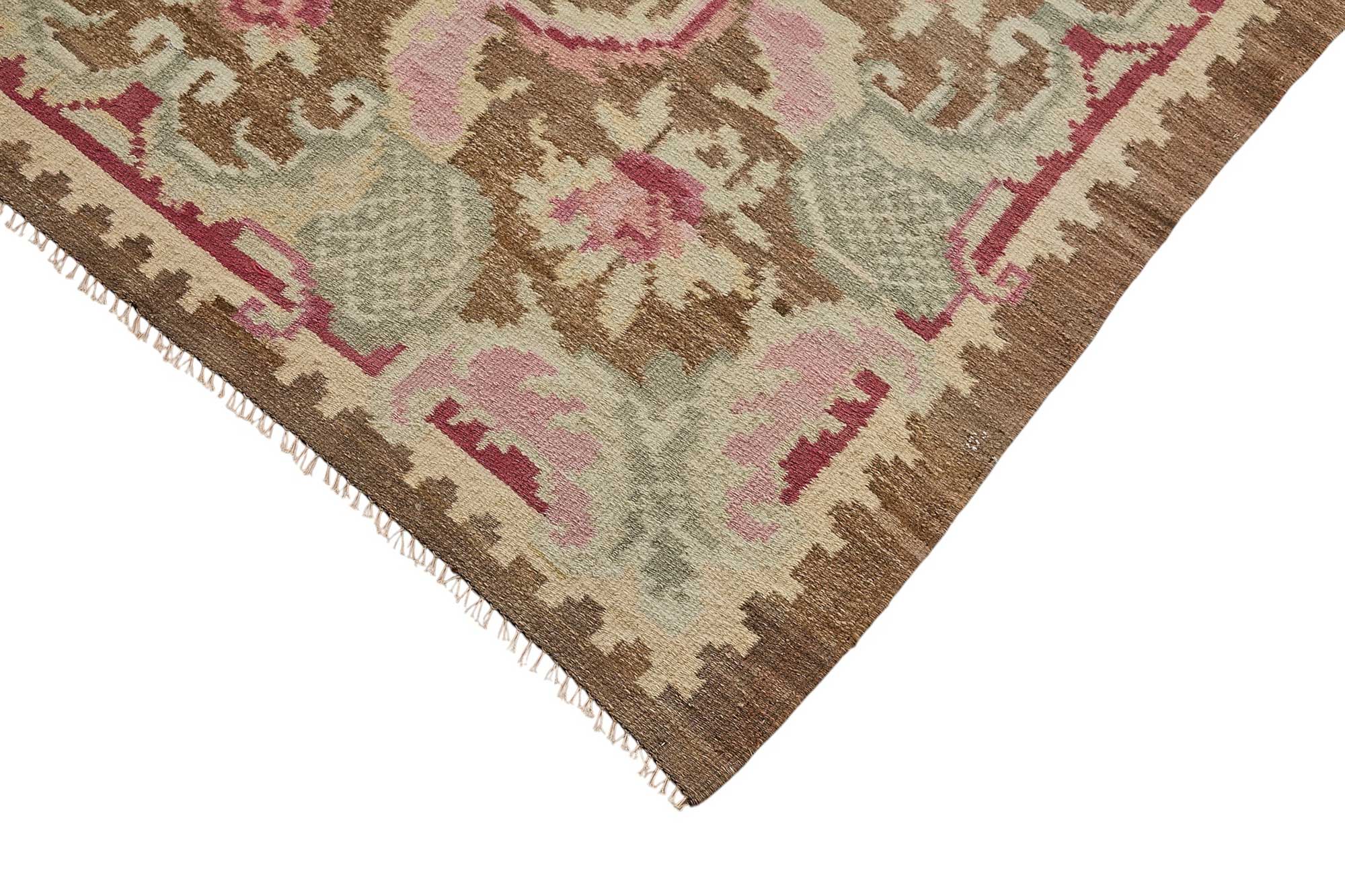 6x12 Brown Vintage Moldovan Kilim Rug - 51354
