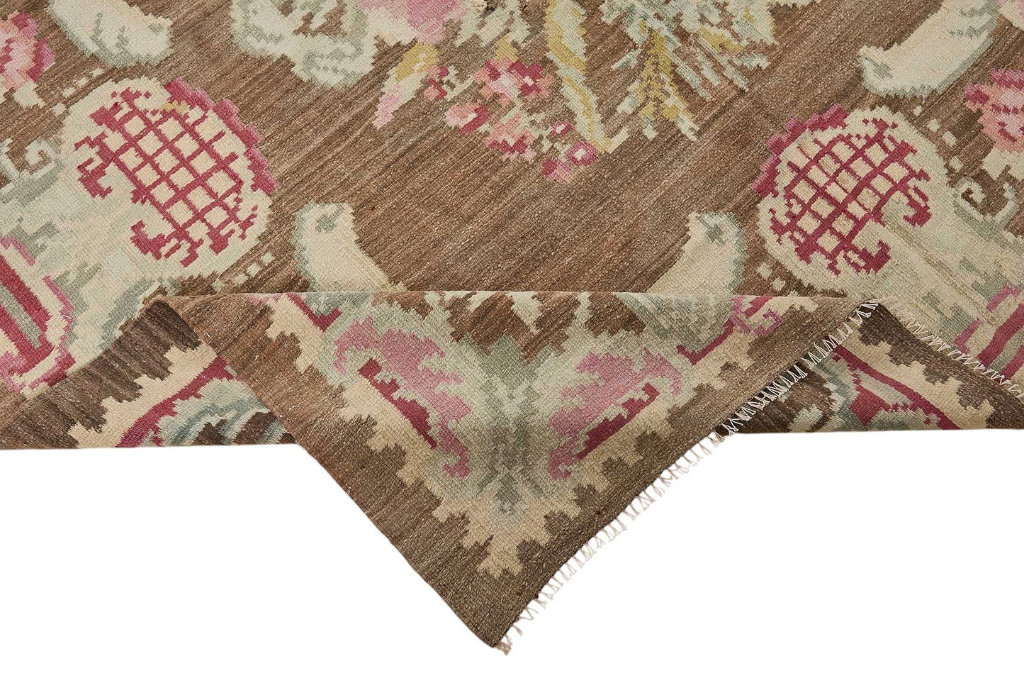 6x12 Brown Vintage Moldovan Kilim Rug - 51354