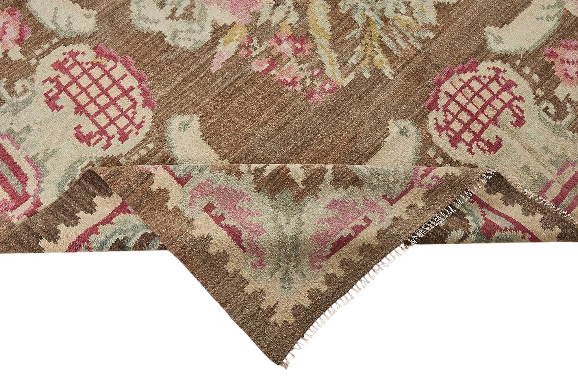 6x12 Brown Vintage Moldovan Kilim Rug - 51354