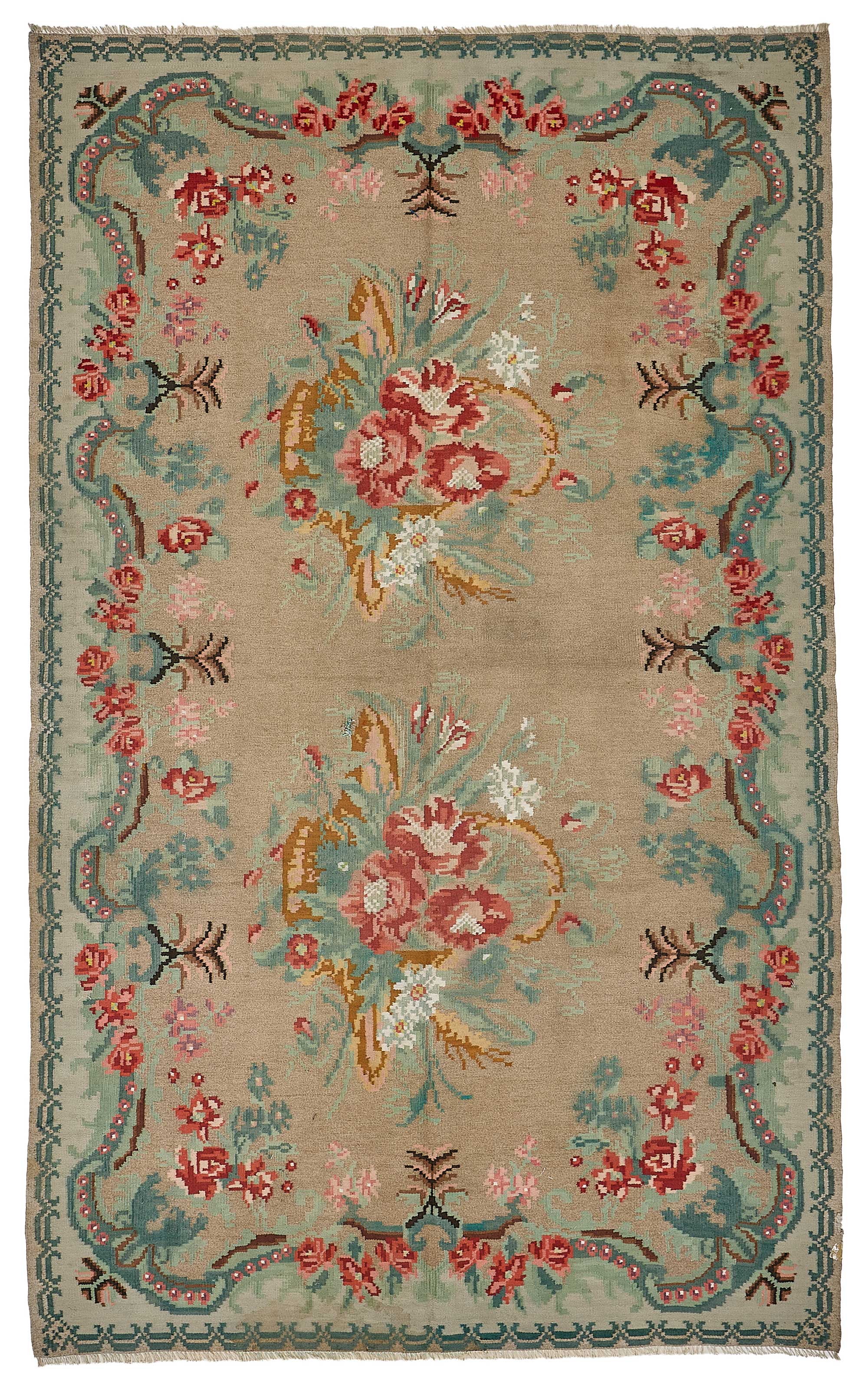 6x10 Beige Vintage Moldovan Kilim Rug - 51355