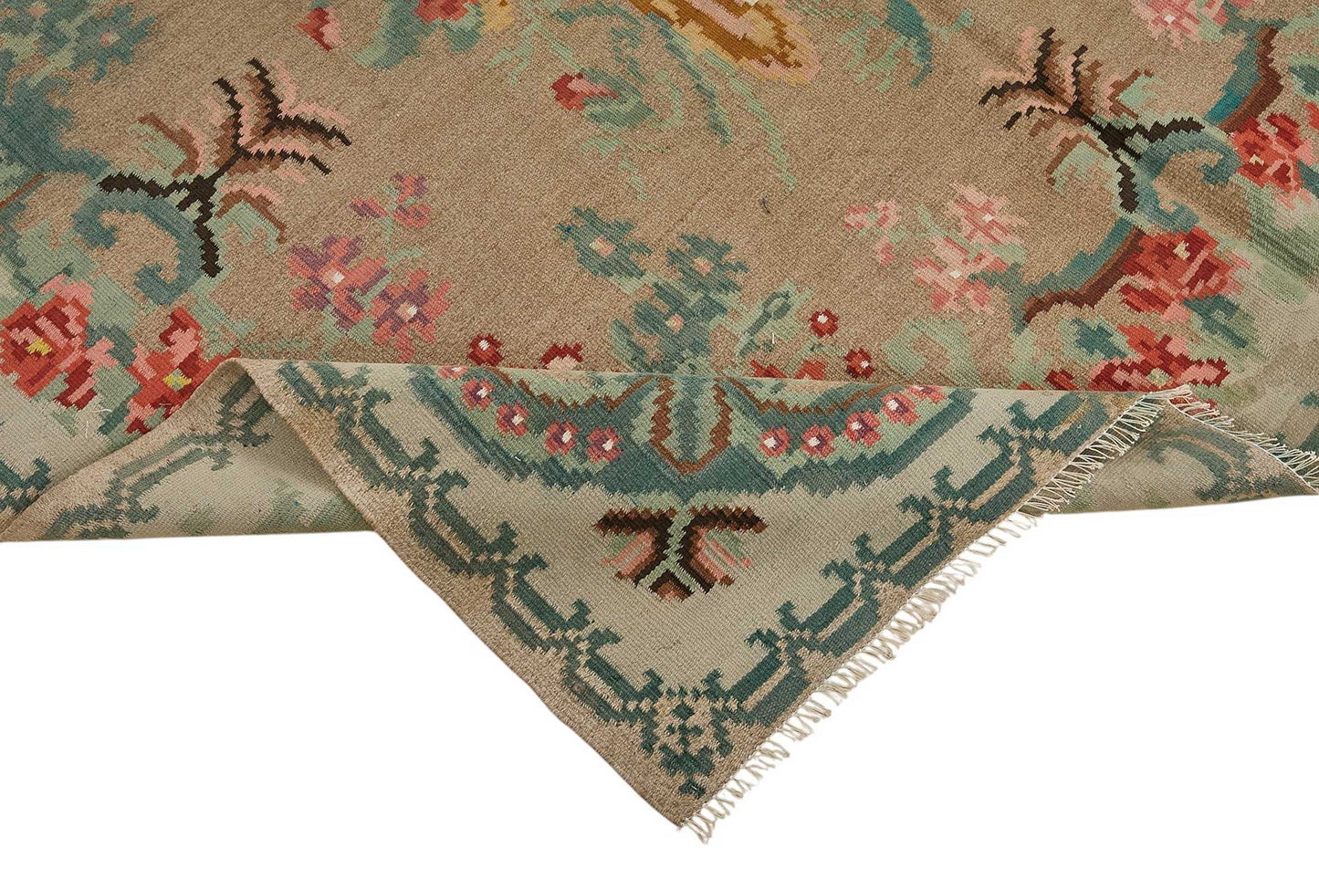 6x10 Beige Vintage Moldovan Kilim Rug - 51355
