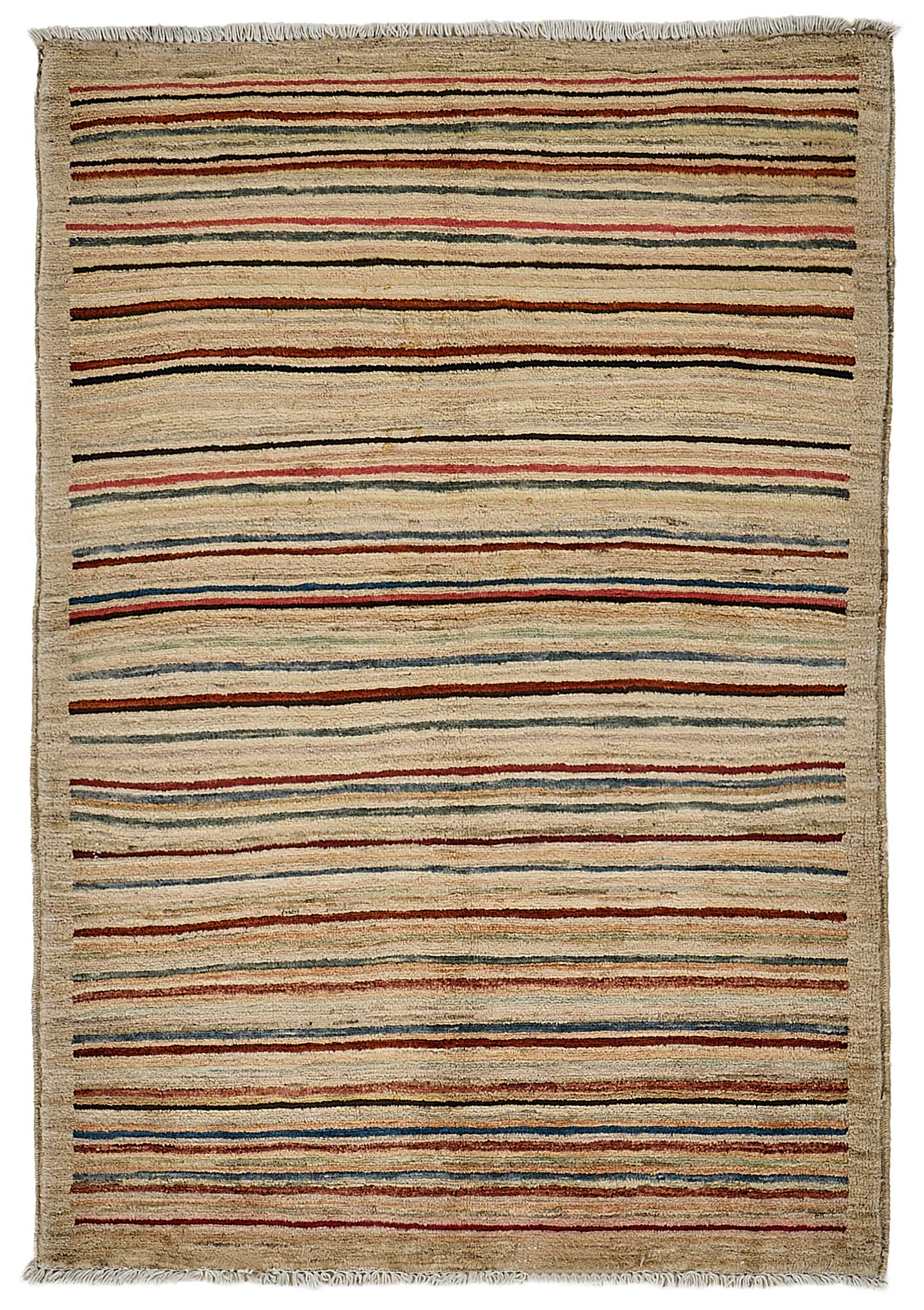 3x5 Beige Modern Striped Oushak Rug - 51387